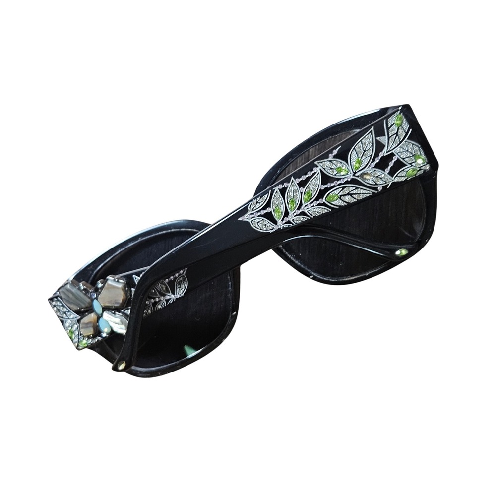 Judith Leiber JL1626 01 Butterfly Mother of Pearl Crystal Leaf Sunglasses Whimsy